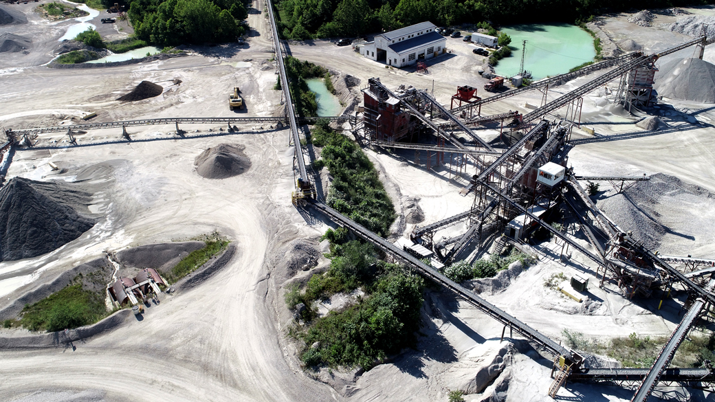 Drone footage of Columbus Stone Quarry