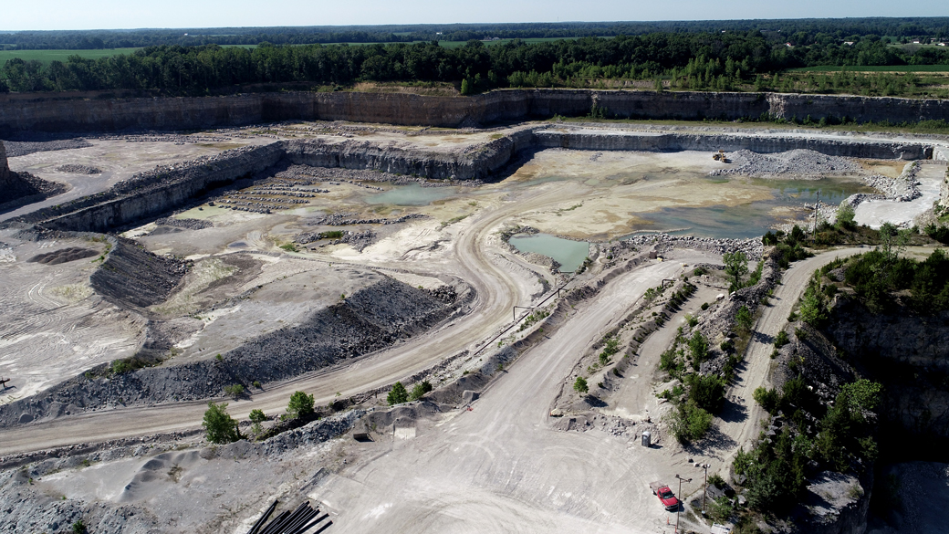 Drone footage of Columbus Stone Quarry